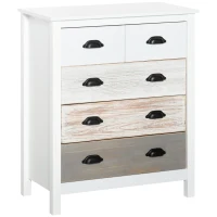 HOMCOM 5 Drawer Dresser for Bedroom, Chest of Drawers with Table Top, Clothes Closet for Living Room, Multi-Color(m-2)