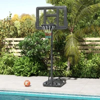Soozier Portable Basketball Hoop, 7.5-10FT Height Adjustable Swimming Pool Basketball Goal with 43.25" Backboard, Wheels and Fillable Base, for Youth & Adults(m-10)