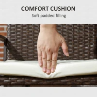 Outsunny PE Rattan Outdoor Dining Chair Set with Cushion, 4 Patio Wicker Dining Chairs with Backrest, Cream White(m-4)