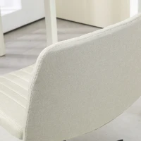 HOMCOM Criss Cross Chair, Wide Armless Office Chair, Fabric Computer Desk Chair with Adjustable Height, Beige(m-8)