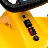 Qaba 6V Electric Go Kart for Aged 3-5 Kids with Music, Light, Horn, Yellow(m-10)