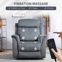 HOMCOM Manual Recliner Chair with Vibration Massage, Reclining Chair for Living Room with Side Pockets, Dark Grey(m-4)