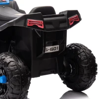 Qaba 12V Kids ATV with Spring Suspension, Forward & Reverse, LED Lights, Music, MP3, Blue(m-9)