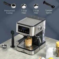 HOMCOM Espresso Machine with Milk Frother Wand, 15-Bar Pump Coffee Maker with 1.5L Removable Water Tank for Espresso, Latte and Cappuccino(m-9)
