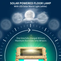 Outsunny Solar Floor Lamp, Outdoor Rattan Garden Lantern Pathway Light & Decorative Driveway Lighting with Auto On/Off LED Lights for Porch, Yard, Lawn, Courtyard, Deck, Sand(m-5)