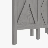 HOMCOM 4.7' 4 Panel Room Divider, Indoor Privacy Screens for Home, Distressed Gray(m-9)