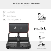 Soozier 3 in 1 Padded Push Up Sit Up Squat Machine Home Gym Fitness Equipment, Black(m-7)