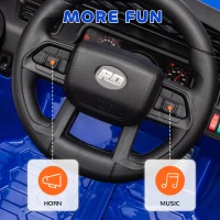 Qaba 12V Ride on Truck, Electric Car for Kids with Remote Control, Suspension, 3 Speeds, USB Music Headlights, Dark Blue(m-9)