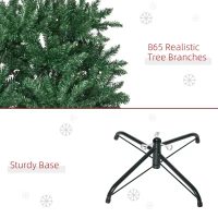 HOMCOM 6.9ft Artificial Christmas Tree w/ Metal Stand Spruce Branch Tips Green(m-5)