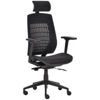 Vinsetto Ergonomic Mesh Office Chair, Reclining High Back Desk Chair with Adjustable Headrest & Armrests, Wheels, Swivel Computer Task and Gaming Chair, Black(m-1)
