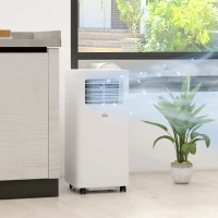 HOMCOM 8000 BTU Mobile Air Conditioner, 345 Sq. Ft., AC Unit with Dehumidifier, Sleep, 24H Timer On/Off, Window Kit, White(m-10)