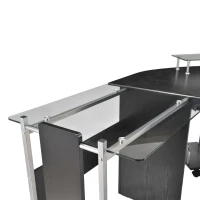 HOMCOM 69" L-Shaped Corner Computer Desk Laptop Workstation PC Table Home Office W/ Sliding Keyboard CPU Stand Black(m-6)