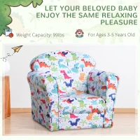 Qaba Kid's Sofa Armchair with Dinosaur Design and Thick Padding(m-7)