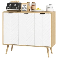 HOMCOM Modern Sideboard and Buffet, Dining Room Cabinet with Adjustable Shelves for Kitchen, Living Room, Natural(m-11)