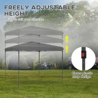 Outsunny 10x10FT Pop Up Canopy with 1-Button Push, Carry Bag, Stakes, Ropes, Sandbags, Height Adjustable Instant Sun Shelter(m-5)