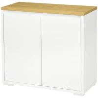 HOMCOM Sideboard Cabinet, Buffet Table with Double Doors and Adjustable Shelf for Living Room, Entryway, White(m-2)