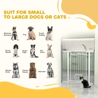 PawHut Dog Gate, Walk Through Pet Gate w/ Small Pet Door, Auto Close, for Doorways, House, Stair, 30"-41" W x 42" H(m-4)