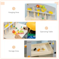 Qaba Kids Tool Bench with Storage Shelf, 31 Pcs Construction Work Shop Toy, Pretend Play Workbench for Boys Girls Age 3-6(m-5)