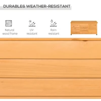 Outsunny 75 Gallon Wooden Deck Box, Outdoor Storage Container with Aerating Gap & Weather-Fighting Finish, Yellow(m-4)