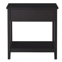 HOMCOM End Side Table in Flip Top Design with Cabinet and Bottom Shelf, Storage Furniture Decoration for Bedroom Living Room Office, Dark Coffee(m-14)