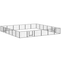 PawHut 24 Panel 24" Height Heavy Duty Dog Playpen for Small Medium Dogs, Grey(m-2)