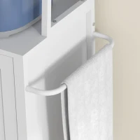 HOMCOM Industrial Kitchen Shelves with Charging Station and LED Lights, Kitchen Storage Rack with Barn Door, White(m-9)