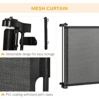 PawHut Retractable Pet Gate w/ Single Hand Operation, for Stairs, Doorways, Hallways - Black(m-7)