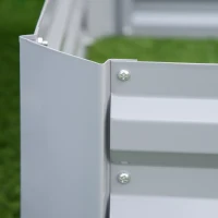 Outsunny 39" x 39" x 12" Set of 2 Raised Garden Bed, Elevated Planter Box with Galvanized Steel Frame for Growing Flowers, Herbs, Succulents, Grey(m-8)