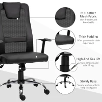 Vinsetto Ergonomic Office Chair with Thick Padded Headrest, Mesh Computer Desk Chair with Tilt Function, Armrest, Black(m-6)