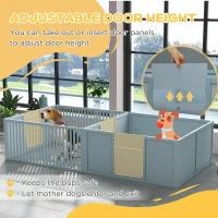 PawHut Whelping Box for Dogs Built for Mother's Comfort, Dog Whelping Pen with Removable Doors, Puppy Playpen for Indoors, Newborn Puppy Supplies & Essentials, 81" x 39" x 20", Gray(m-4)