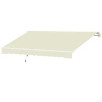 Outsunny 10' x 8' Retractable Awning Fabric Replacement Outdoor Sunshade Canopy Awning Cover, UV Protection, Cream White(m-11)