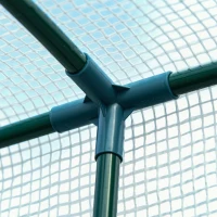 Outsunny 7' x 4' x 7' Outdoor Lean-to Walk-in Garden Greenhouse with Roll-Up Door Hot House for Plants Herbs Vegetables, White(m-9)