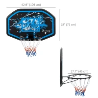 Soozier Wall Mounted Basketball Hoop, 43" x 28" Backboard, Mini Basketball Hoop, Over the Door Basketball Hoop with for Kids and Adults, Outdoors and Indoors Use(m-3)