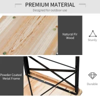 Outsunny 3 Pieces Folding Picnic Table Set, Portable Folding Picnic Table and Benches with Steel Frame for Garden, Park, Natural Wood(m-4)