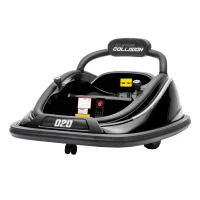 Aosom 12V Kids Bumper Car with Parent Remote Control, Safety Belt, Colorful LED Lights, for Boys and Girls, Black(m-11)