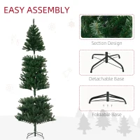 HOMCOM 8' Artificial Christmas Tree, Unlit Xmas Tree with Realistic Branch Tips for Indoor, Home, Holiday, Green(m-7)