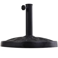 Outsunny 29 lbs Resin Round Patio Umbrella Stand Base Coated Pole Market Garden Umbrella Holder Parasol Holder Black(m-11)