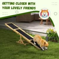 PawHut Wood Pet Seesaw, Dog Agility Training Equipment for Obedience Training, Weather Resistant, Yellow(m-6)
