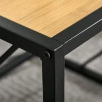 HOMCOM Modern End Table, Accent Side Table with Metal Frame for Living Room, Black(m-6)