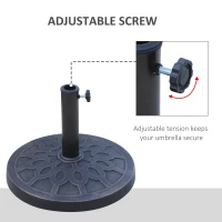 Outsunny 18" 26 lbs Round Resin Umbrella Base Stand Market Parasol Holder with Beautiful Decorative Pattern & Easy Setup, for Φ1.5", Φ1.89" Pole, for Lawn, Deck, Backyard, Garden, Bronze(m-6)