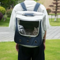 PawHut 3 IN 1 Dog Carrier, Foldable Pet Backpack, Luggage with Telescoping Handle, Adjustable Shoulder Strap for Small Cats & Dogs Travel Hiking, Light Grey(m-8)