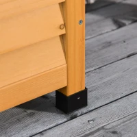 Outsunny 75 Gallon Wooden Deck Box, Outdoor Storage Container with Aerating Gap & Weather-Fighting Finish, Yellow(m-8)