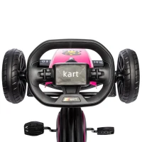 Aosom Kids Pedal Go Kart w/ Swing Axle, Shock-Absorbing Wheels, Pink(m-9)
