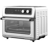 HOMCOM Air Fryer Toaster Oven, 21QT 8-In-1 Convection Oven Countertop, Broil, Toast, Dehydrator, Thaw and Air Fry,  Accessories Included, 1800W, Stainless Steel Finish(m-11)