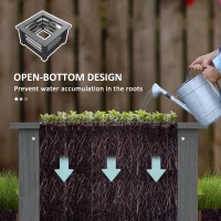 Outsunny Wooden Raised Garden Bed with Trellis, Galvanized Planter Box Elevated Garden Bed for Garden, Patio, Gray(m-7)