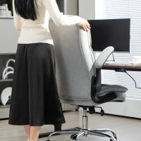 HOMCOM Executive Office Chair, Desk Chair with Flip-up Armrest, Diamond Fabric Computer Chair for Home Office, Gray(m-8)