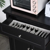 HOMCOM Tall Colonial Style Kitchen Pantry Storage Cabinet W/ Adjustable Shelves Black(m-10)