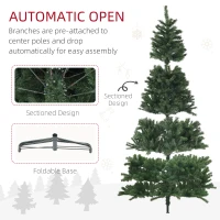 HOMCOM 9ft Artificial Christmas Trees with 2132 Branch Tips, Auto Open and Steel Base, Green(m-7)