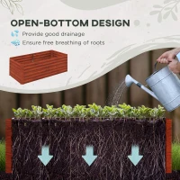 Outsunny Galvanized Raised Garden Bed, Steel Outdoor Planters with Reinforced Rods, 71" x 36" x 23", Dark Brown(m-4)