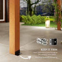 Outsunny 10' x 13' Wood Pergola, Outdoor Gazebo Grape Trellis with Stable Structure for Climbing Plant Support, Dark Brown(m-7)